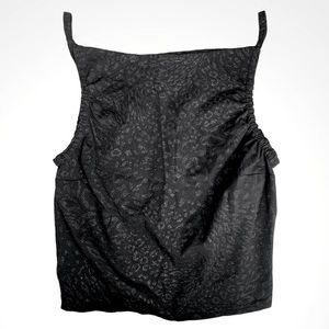 Sasch Leopard Print Glitter Crop Tank Top